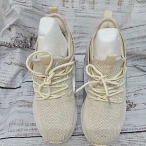 Women's Cream And White Athletic Shoes